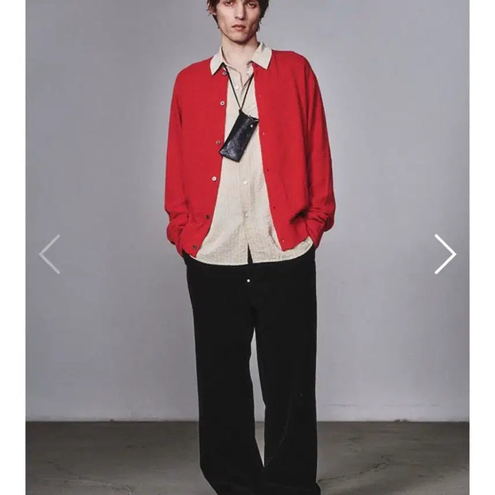 [BUNJANG] Art if Acts Wool Garment Round Neck Cardigan - Red XL / 아트이프액츠 울가먼트 라운드넥 가디건-Red XL사이즈