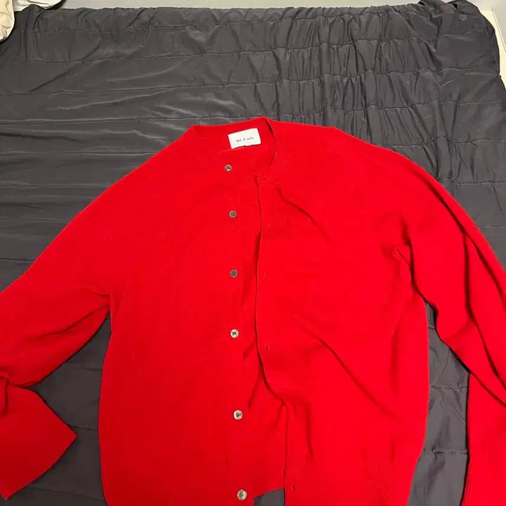 [BUNJANG] Art if Acts Wool Garment Round Neck Cardigan - Red XL / 아트이프액츠 울가먼트 라운드넥 가디건-Red XL사이즈