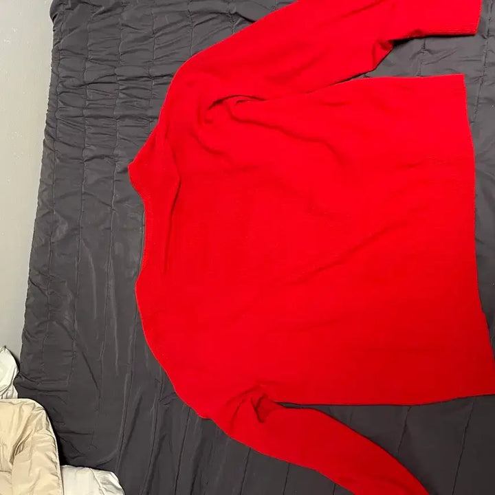 [BUNJANG] Art if Acts Wool Garment Round Neck Cardigan - Red XL / 아트이프액츠 울가먼트 라운드넥 가디건-Red XL사이즈