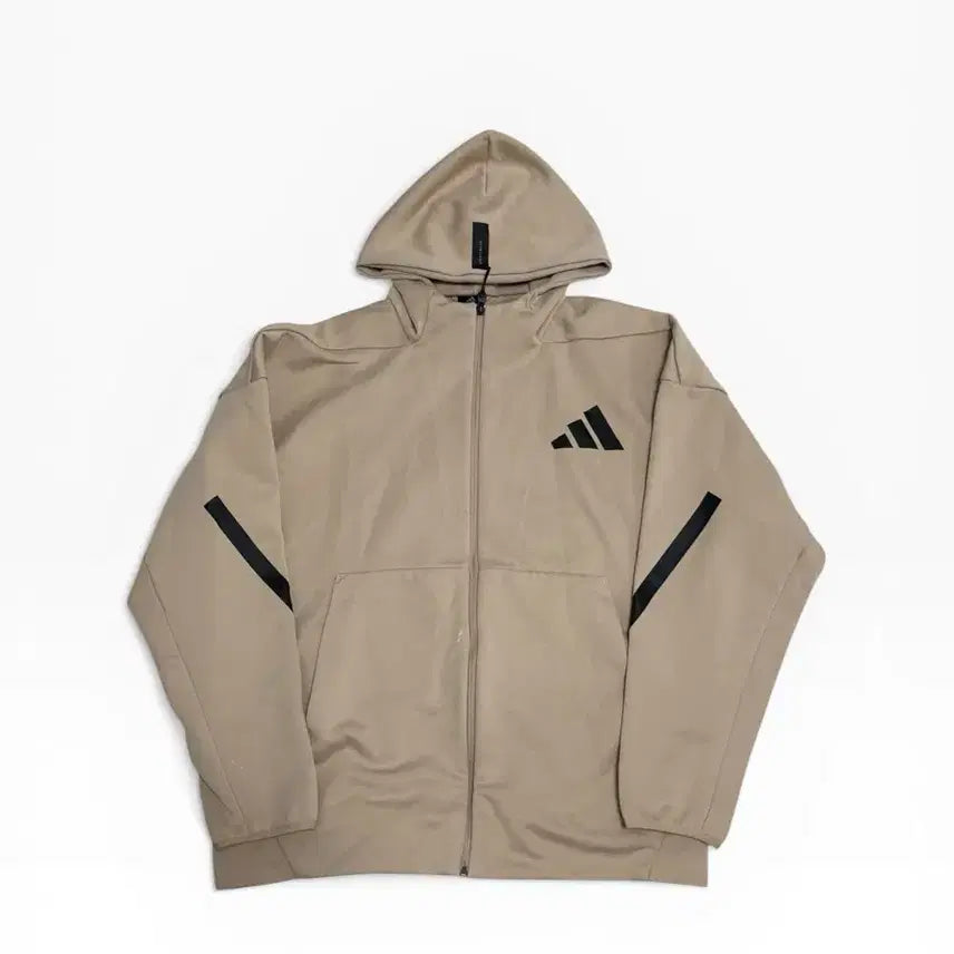[BUNJANG] Adidas Hooded Zip-Up Jacket Beige XL / 아디다스 후드 집업 자켓 베이지 XL