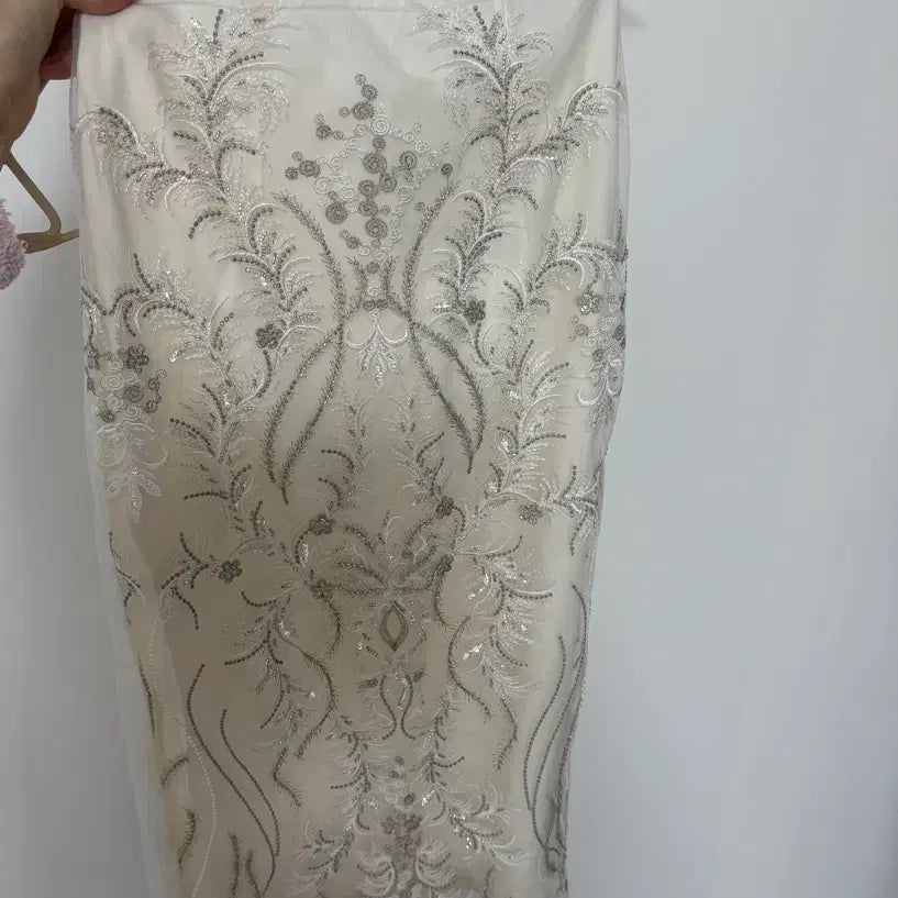 [BUNJANG] Labelle Blanc Silver Thread Long Skirt / 라벨르블랑 메리드은사스커트