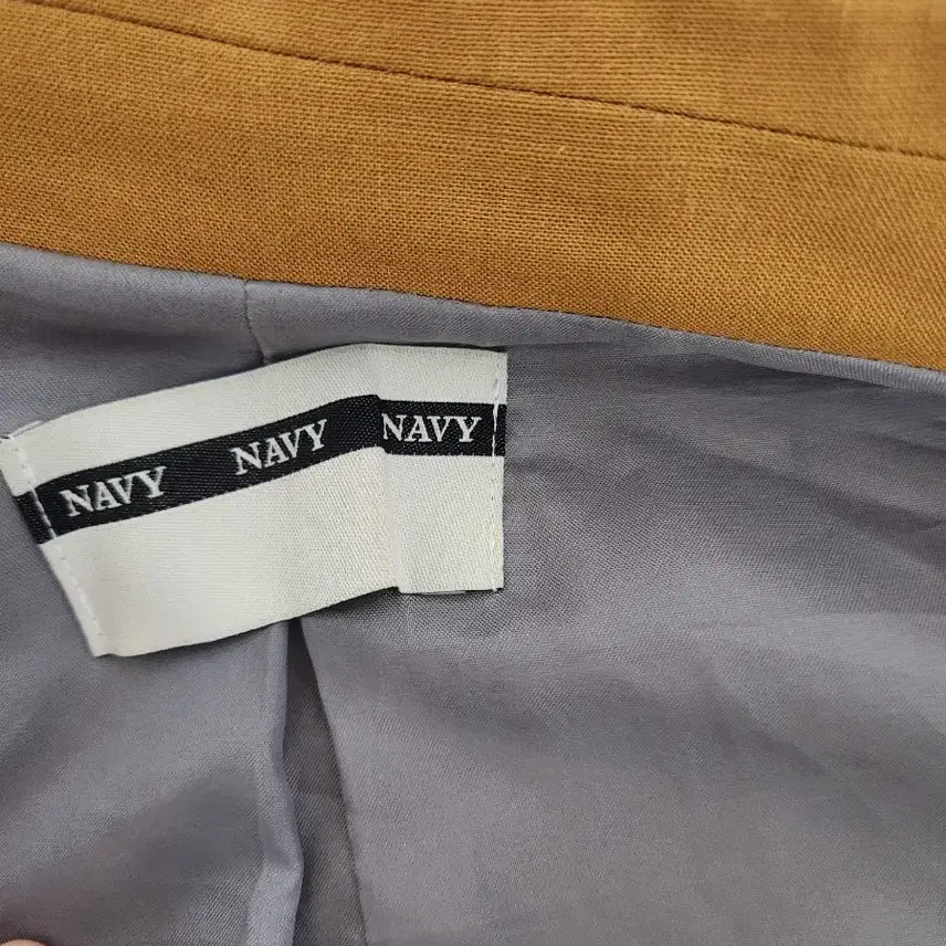 [BUNJANG] Navy Mustard Linen Oversized Jacket (F) / NAVY 머스타드 컬러 린넨 오버핏 자켓 F
