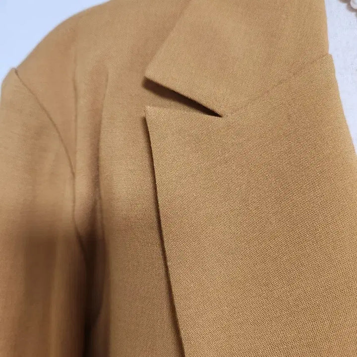 [BUNJANG] Navy Mustard Linen Oversized Jacket (F) / NAVY 머스타드 컬러 린넨 오버핏 자켓 F