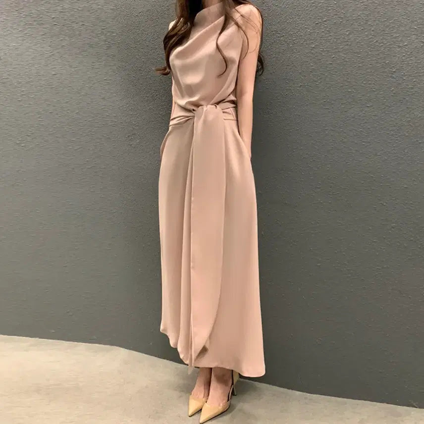 [BUNJANG] Objest Long Waist Tie Dress / 오브제스트 허리끈 롱 원피스 봄 여름 격식룩 데이트룩 하객룩