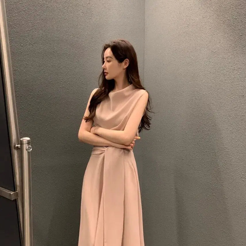 [BUNJANG] Objest Long Waist Tie Dress / 오브제스트 허리끈 롱 원피스 봄 여름 격식룩 데이트룩 하객룩