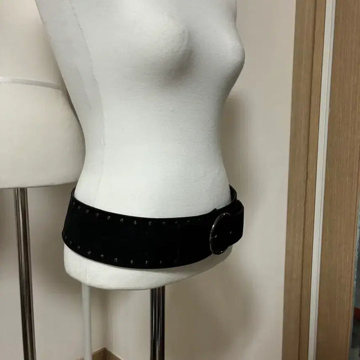 [BUNJANG] Y2K Black Suede Wide Belt / Y2K 블랙 스웨이드 와이드벨트