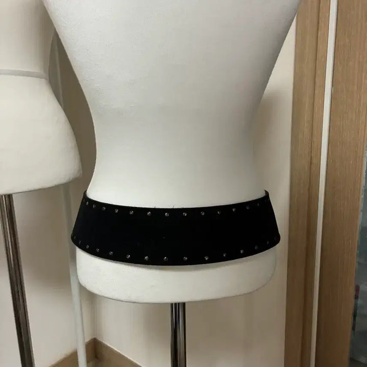 [BUNJANG] Y2K Black Suede Wide Belt / Y2K 블랙 스웨이드 와이드벨트