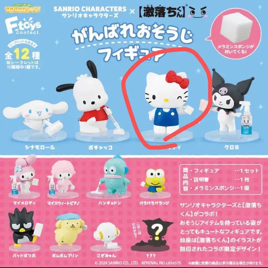 [BUNJANG] Sanrio Characters x Gekiochi-kun Collaboration Hello Kitty "Cheer Up Cleaning Series" Figure / 키티 힘내 청소 시리즈 피규어 산리오 캐릭터즈 x 게키오치쿤 콜라보