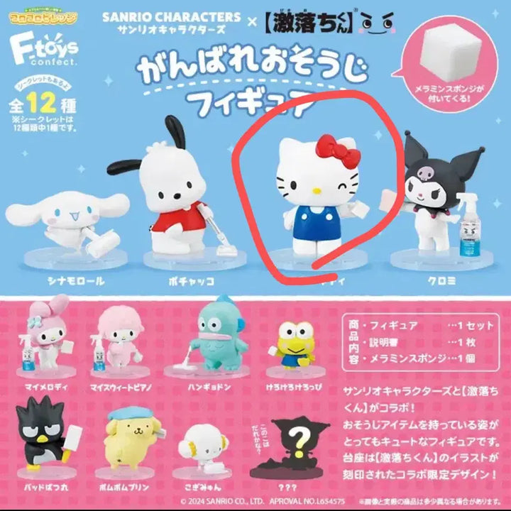 [BUNJANG] Sanrio Characters x Gekiochi-kun Collaboration Hello Kitty "Cheer Up Cleaning Series" Figure / 키티 힘내 청소 시리즈 피규어 산리오 캐릭터즈 x 게키오치쿤 콜라보
