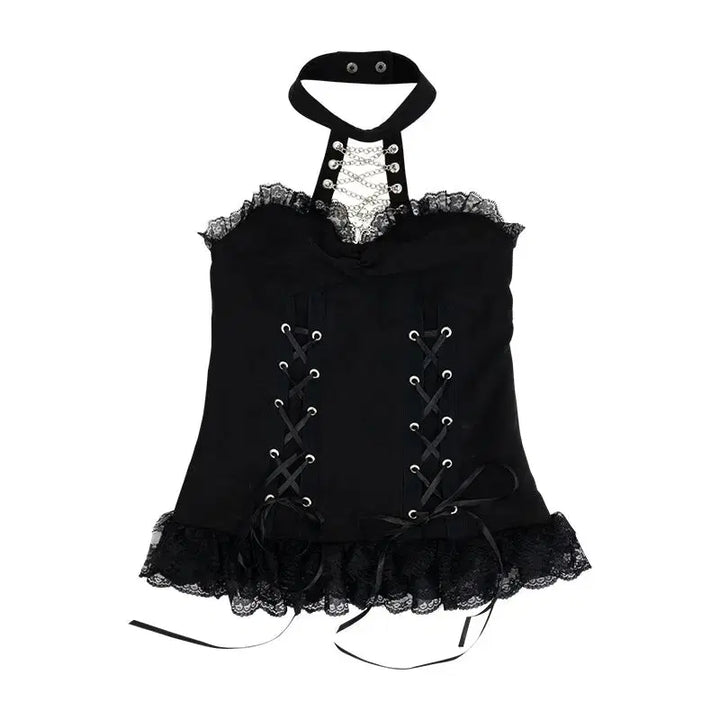 [BUNJANG] ACDC RAG Dark Abyss Cross Ribbon Camisole / acdc rag 고스펑크 다크어비스 크로스 리본캐미솔