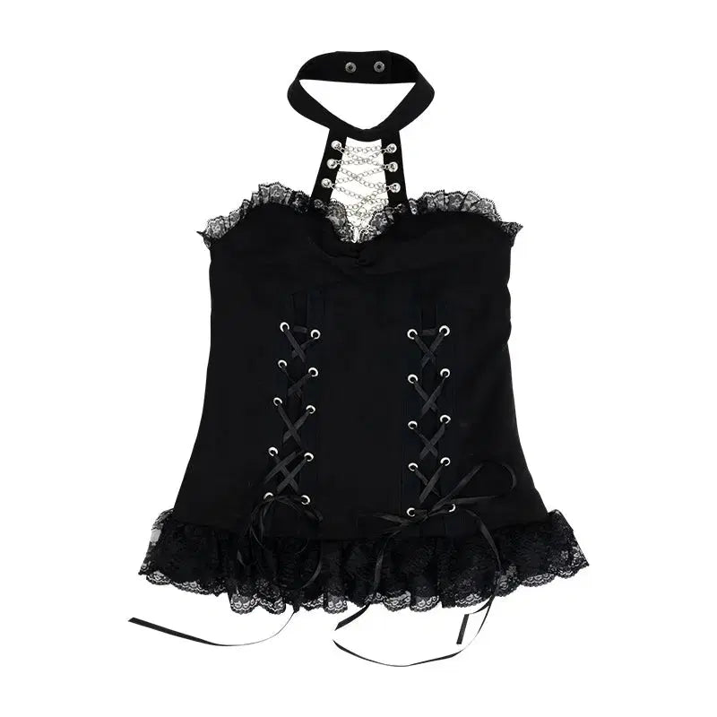 [BUNJANG] ACDC RAG Dark Abyss Cross Ribbon Camisole / acdc rag 고스펑크 다크어비스 크로스 리본캐미솔