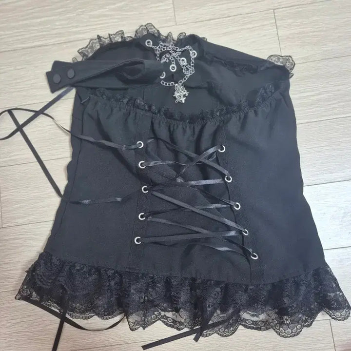 [BUNJANG] ACDC RAG Dark Abyss Cross Ribbon Camisole / acdc rag 고스펑크 다크어비스 크로스 리본캐미솔