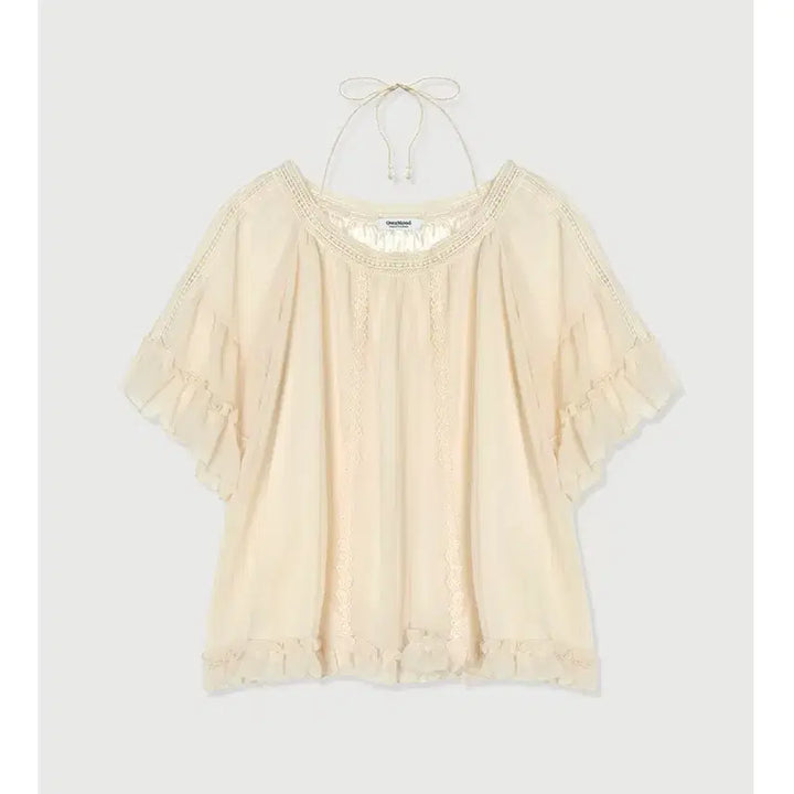[SOLD OUT] 온무드 MORI CHIFFON LACE BLOUSE - CREAM
