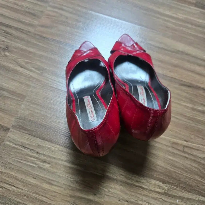 [BUNJANG] Vivian Barrett Red Slingback Open Toe Wedge Heels (Size 235) / Vivian Barrett 레드 슬링백 오픈토 웨지힐 235