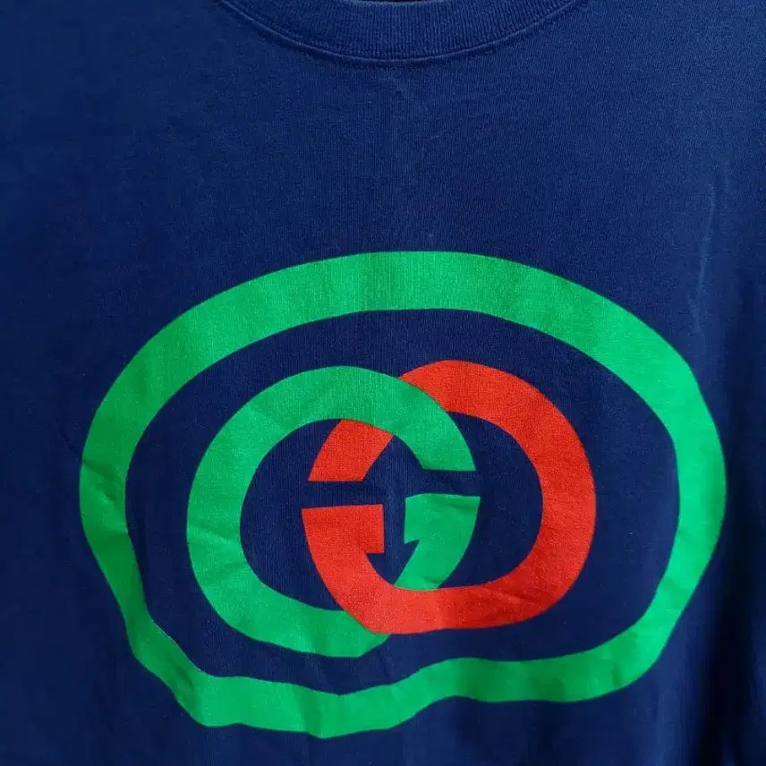 [BUNJANG] Gucci Navy GG Logo Short Sleeve T-Shirt L / 구찌 네이비 GG 로고 반팔 티셔츠 정품검수완료  L