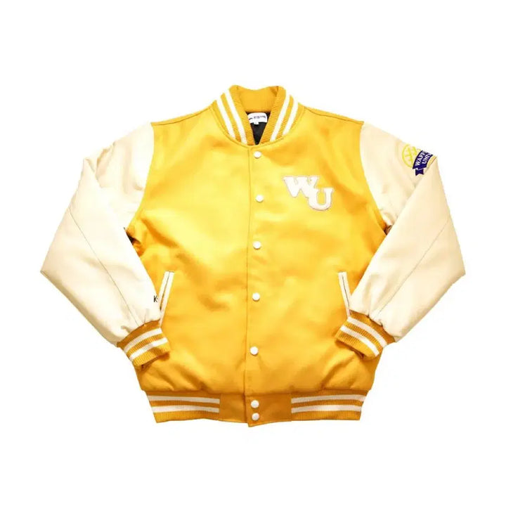 [BUNJANG] Waffle University Mustard Limited Edition Baseball Jacket / 와플대학 잠바 라지 사이즈 머스타드 한정판