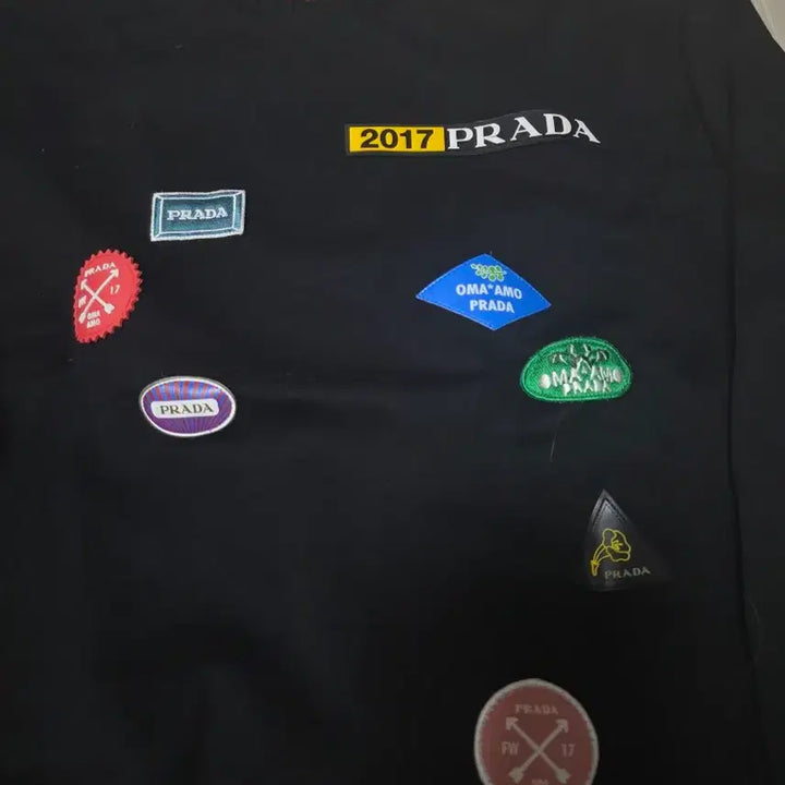 [BUNJANG] Prada 2017 Patch Knit Point Sweatshirt / 프라다2017패치 니트포인트폴리 맨투맨