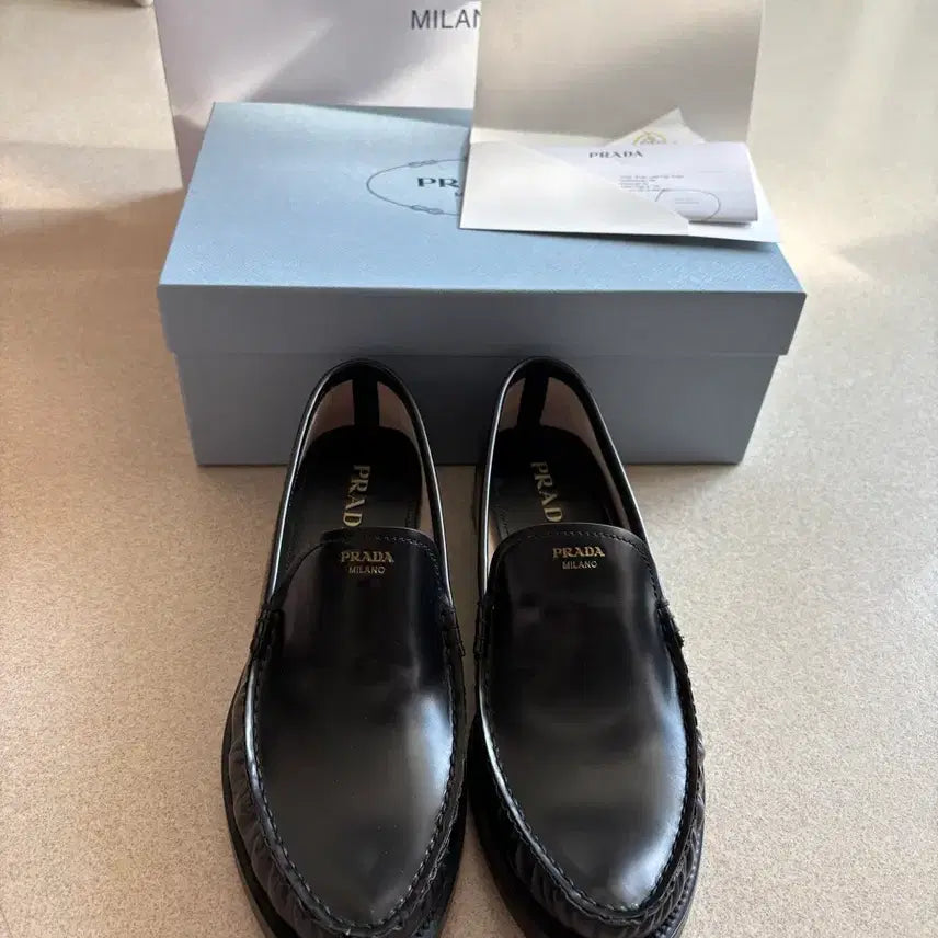 [BUNJANG] Prada Shirring Loafers Black / 새상품) 프라다 셔링 로퍼 블랙 38.5