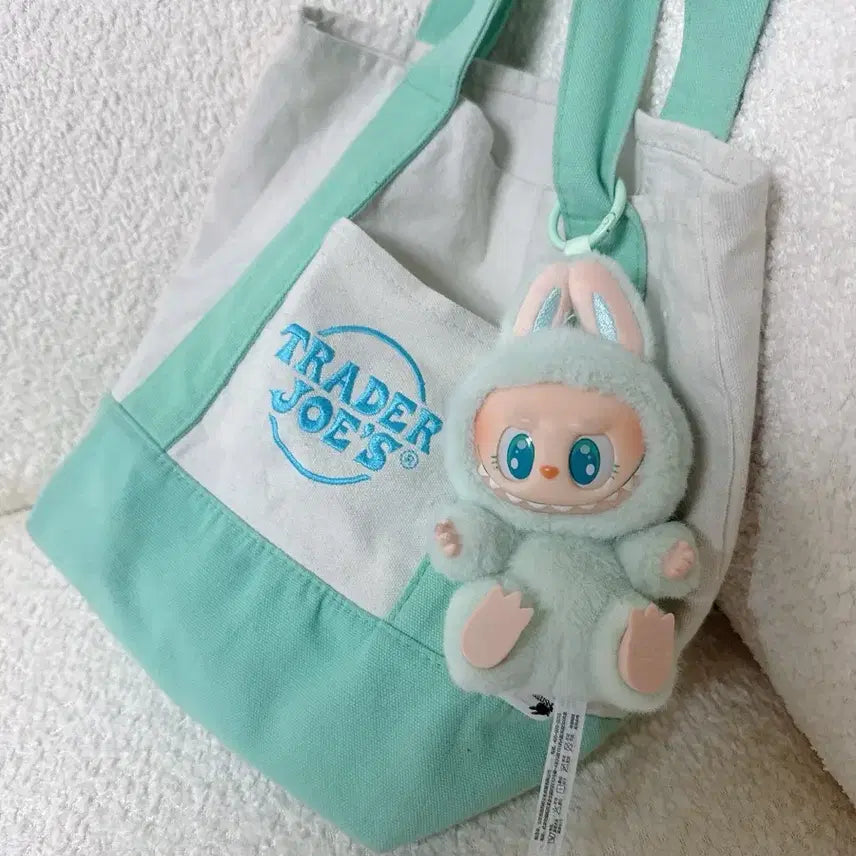 [SOLD OUT] 민트덕후 한정판 트레이더조 민트 미니 에코백 +  라부부 나랑놀자 민트