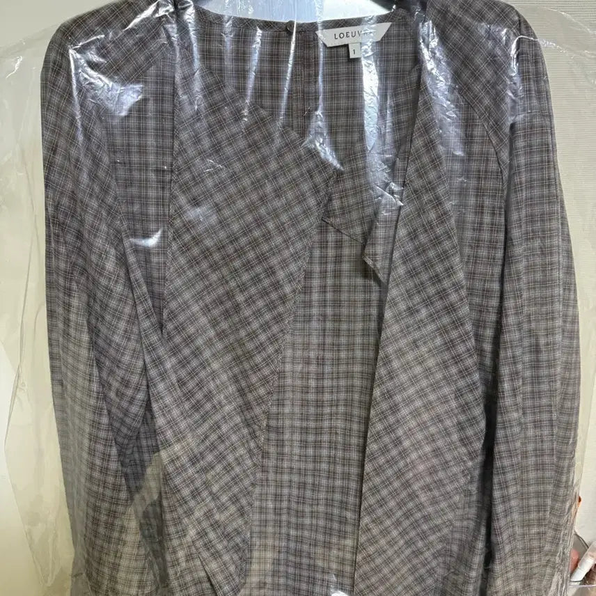 [BUNJANG] Loeuvre Cross Tie Blouse Check - Size 1 / 루에브르 크로스 타이 블라우스 체크