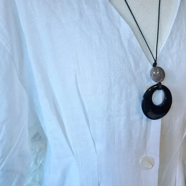 [BUNJANG] White Blouse &amp; Black Long Skirt Set / 화이트 블라우스 + 블랙 롱 스커트 세트(새상품)