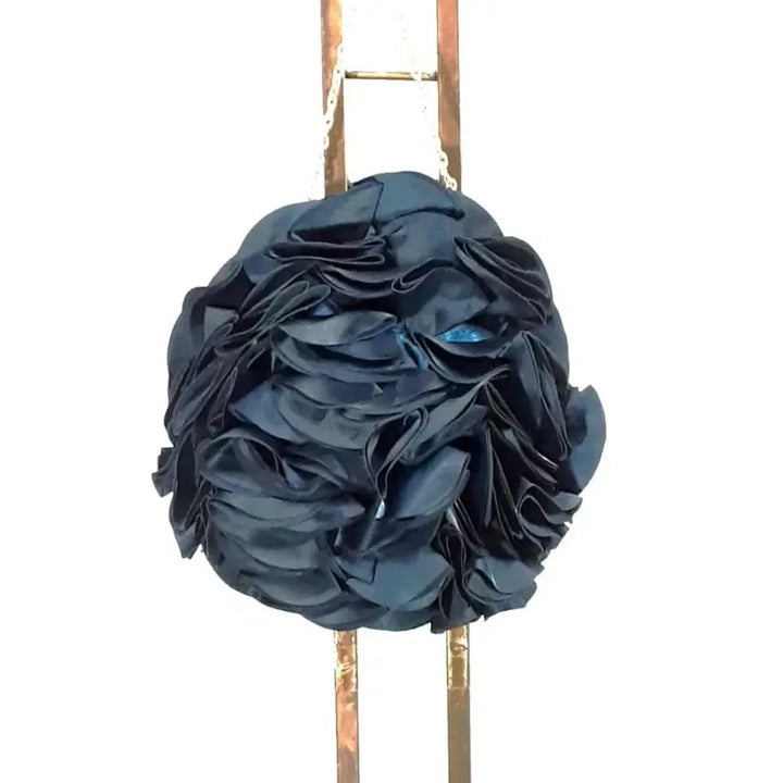 [BUNJANG] Rose Design Satin Mini Evening Bag / 장미디쟌 / 세틴원단  / 미니백/ 이브닝백/ 원형가방/지름20 /끈탈착