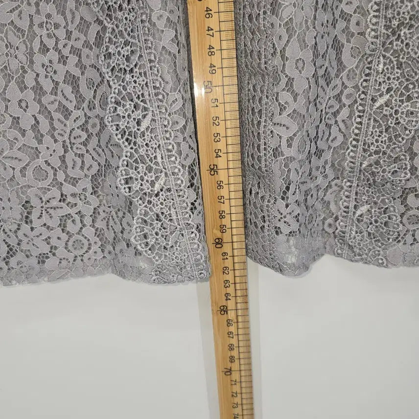 [BUNJANG] Vintage Japanese Lace Blouse Gray [B20601] / 일본 빈티지 레이스 블라우스 7부 소매 그레이 [B20601]
