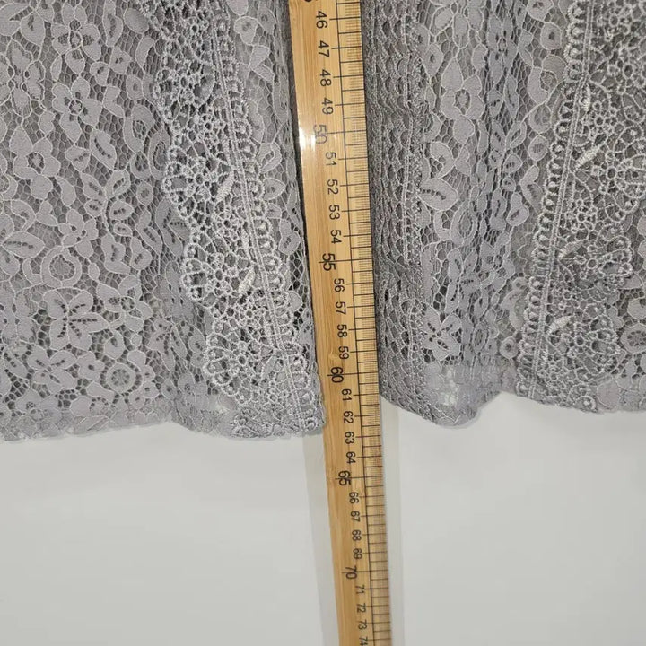 [BUNJANG] Vintage Japanese Lace Blouse Gray [B20601] / 일본 빈티지 레이스 블라우스 7부 소매 그레이 [B20601]