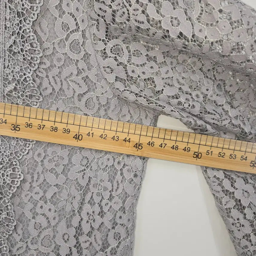 [BUNJANG] Vintage Japanese Lace Blouse Gray [B20601] / 일본 빈티지 레이스 블라우스 7부 소매 그레이 [B20601]
