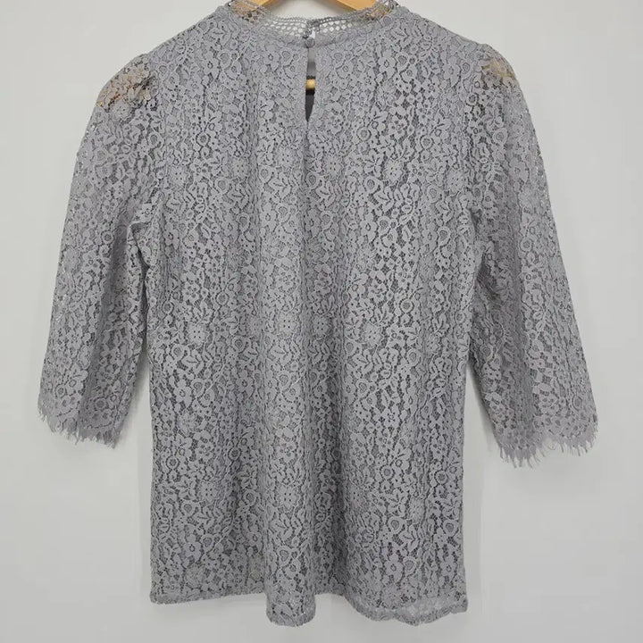 [BUNJANG] Vintage Japanese Lace Blouse Gray [B20601] / 일본 빈티지 레이스 블라우스 7부 소매 그레이 [B20601]