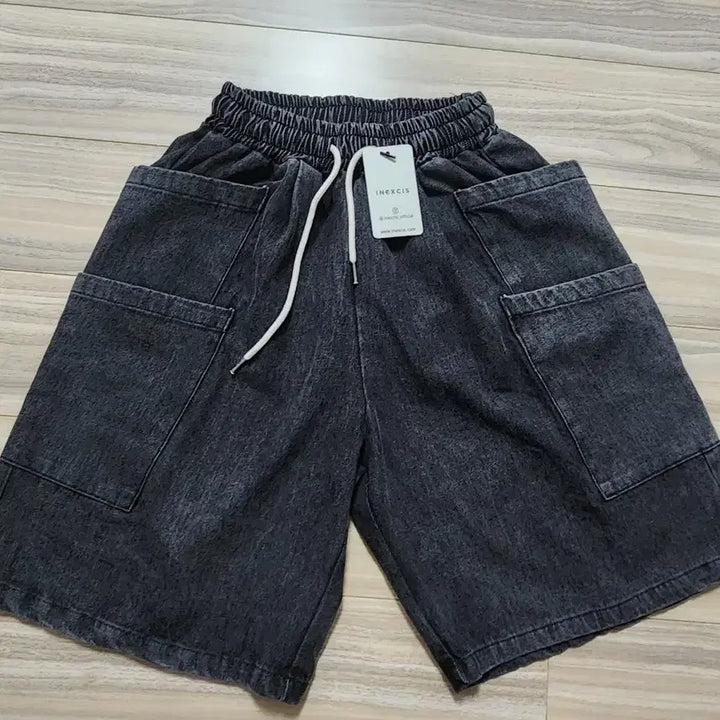 [BUNJANG] Inexist Vintage Washed Denim Half Pants Black / 이넥시스빈티지워시드데님하프팬츠블랙