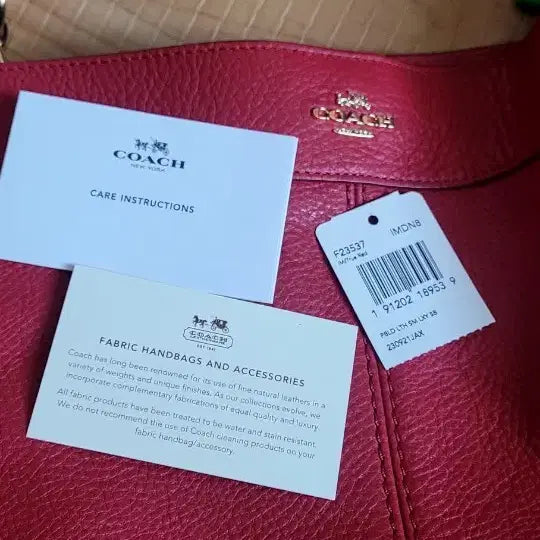 [BUNJANG] Coach F23537 Red Leather Shoulder Bag / 코치 F23537 레드 가죽 숄더백