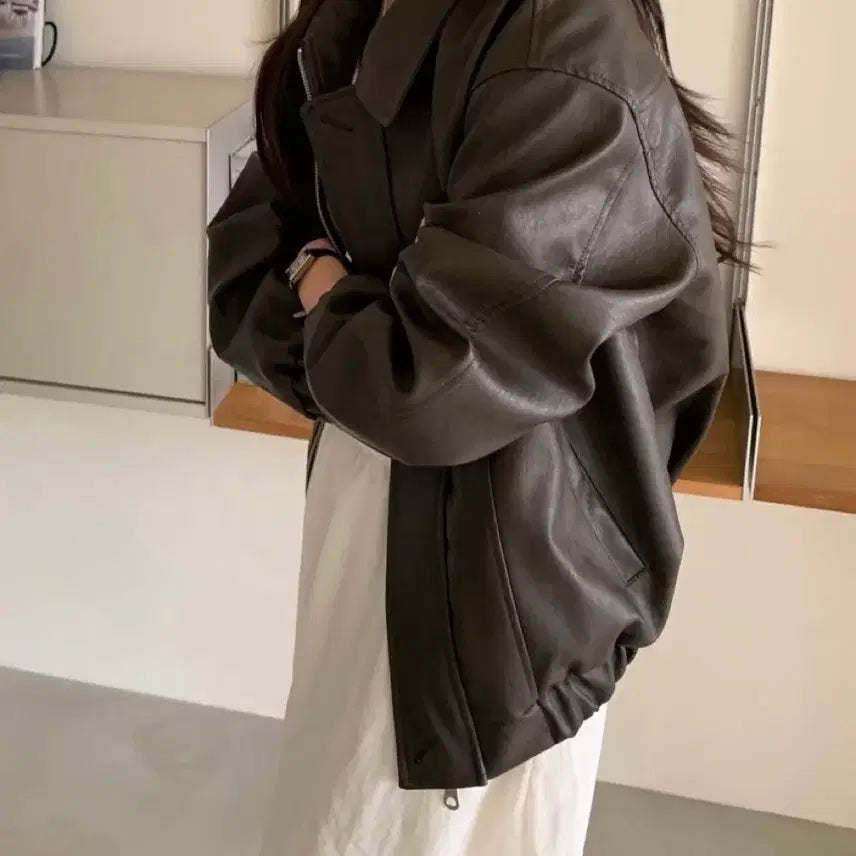 [BUNJANG] Leather Jacket / 도매택 레더자켓