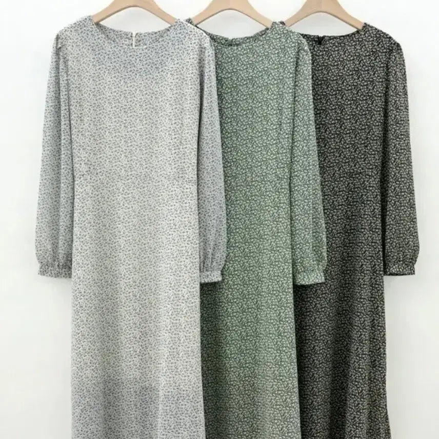 [BUNJANG] Floral Pattern Chiffon Long Dress (New) / 플라워 패턴 쉬폰 롱 원피스 (새상품)