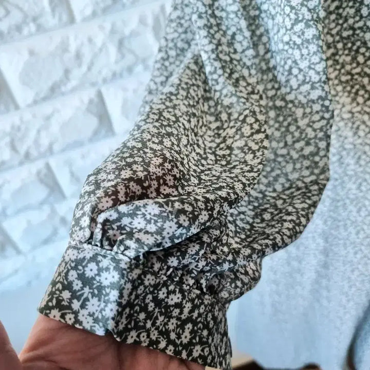 [BUNJANG] Floral Pattern Chiffon Long Dress (New) / 플라워 패턴 쉬폰 롱 원피스 (새상품)