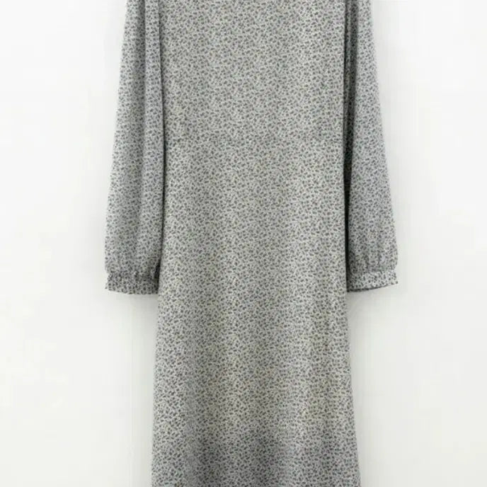 [BUNJANG] Floral Pattern Chiffon Long Dress (New) / 플라워 패턴 쉬폰 롱 원피스 (새상품)