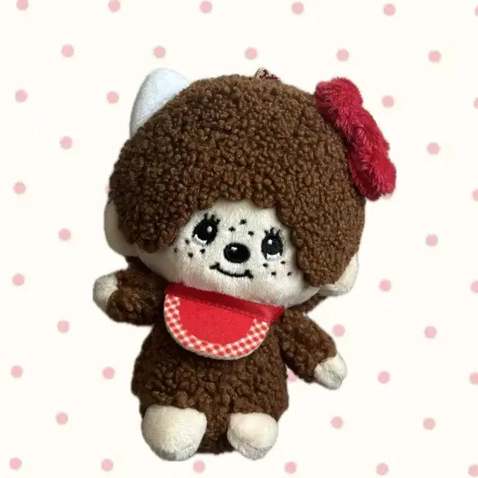 [BUNJANG] Monchhichi Hello Kitty 50th Anniversary Mascot Keyring / 몬치치X헬로키티 볼체인 마스코트 키링