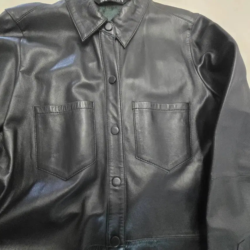 [BUNJANG] Zara Lambskin Shirt Dress / 자라 램스킨 셔츠형 원피스