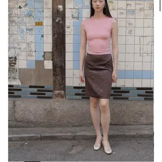 [BUNJANG] Nuannu Lunara Skirt Brown Size 1 / 누아누 Lunara brown skirt 1사이즈