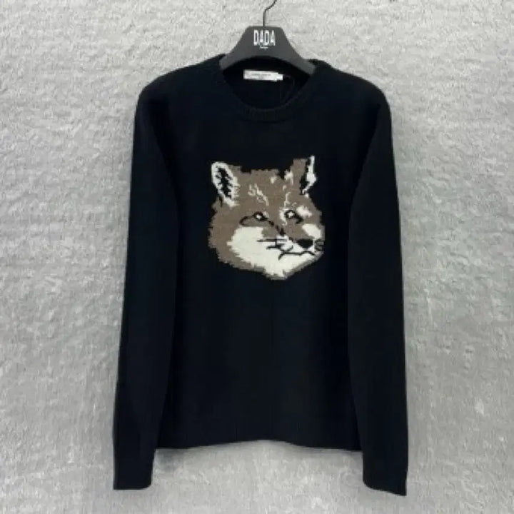 [BUNJANG] Maison Kitsune Fox Head Black Knit Sweater / 메종키츠네 폭스헤드 블랙 니트