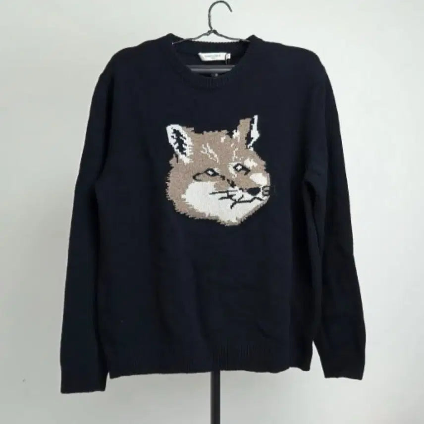 [BUNJANG] Maison Kitsune Fox Head Black Knit Sweater / 메종키츠네 폭스헤드 블랙 니트
