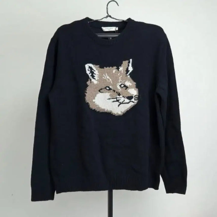 [BUNJANG] Maison Kitsune Fox Head Black Knit Sweater / 메종키츠네 폭스헤드 블랙 니트
