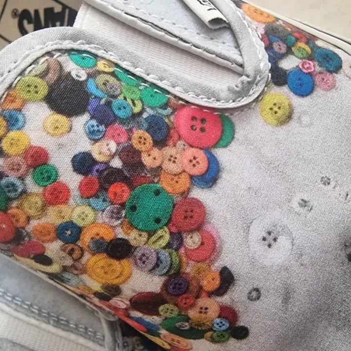 [BUNJANG] Vans Slip-On Button Printed Sneakers / 반스 슬립온 버튼 프린팅 스니커즈 moca