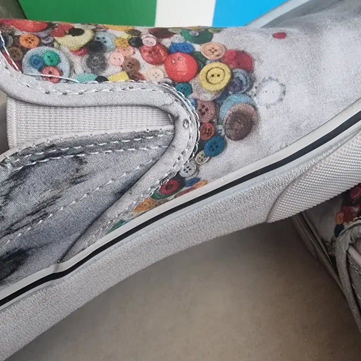 [BUNJANG] Vans Slip-On Button Printed Sneakers / 반스 슬립온 버튼 프린팅 스니커즈 moca