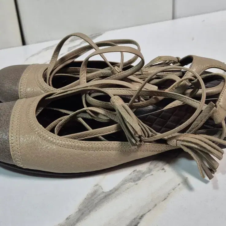 [BUNJANG] Bottega Veneta Leather Ballerina Flat Shoes (Size 37) / (정품) 보테가베네타 레더 발레리나 플랫 슈즈 구두 37