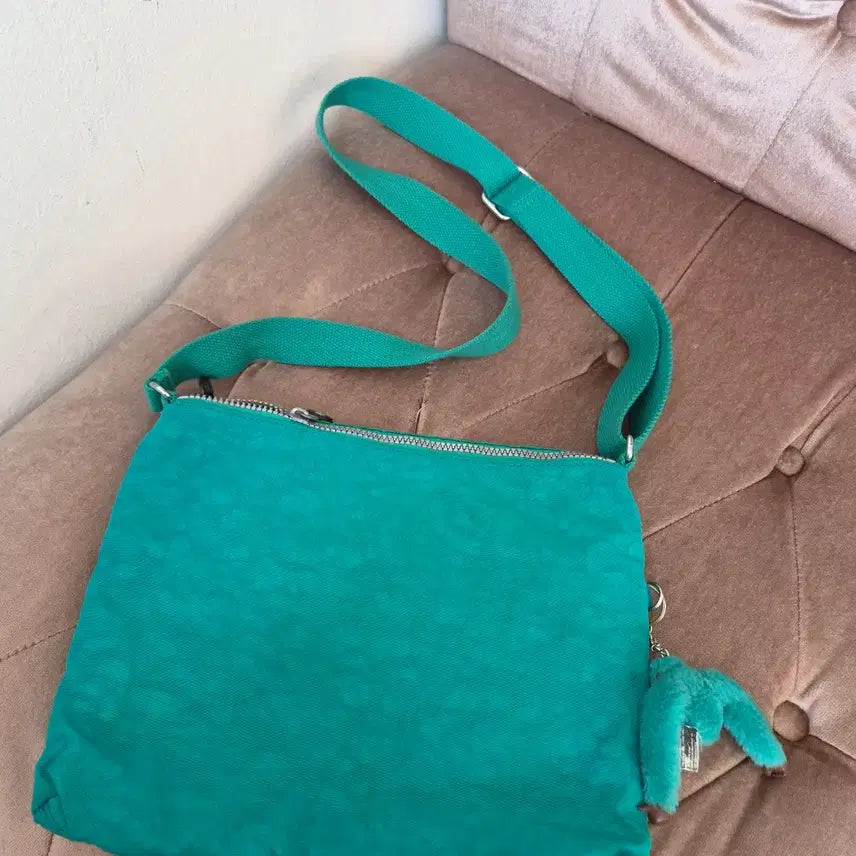 [BUNJANG] Kipling Alba Crossbody Bag Green Nylon / 키플링 그린 알바크로스백