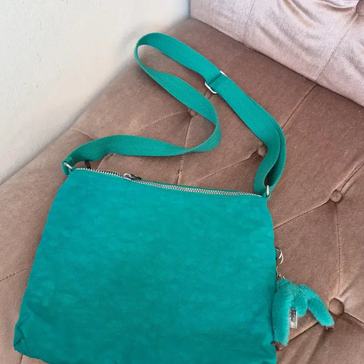 [BUNJANG] Kipling Alba Crossbody Bag Green Nylon / 키플링 그린 알바크로스백