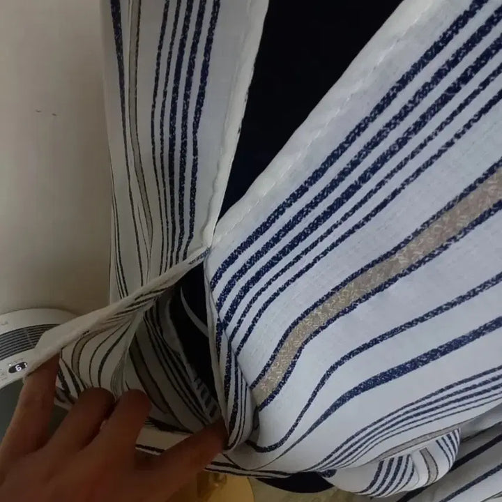 [BUNJANG] Striped Wrap Crop Shirt / 크롭 셔츠