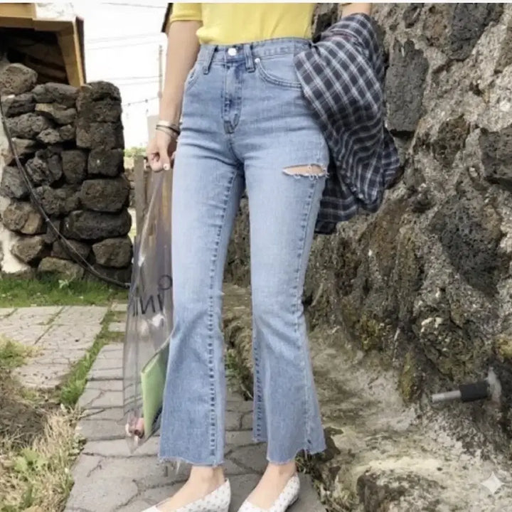 [SOLD OUT] S 옆트임 부츠컷데님 청바지 허벅지트임 찢청