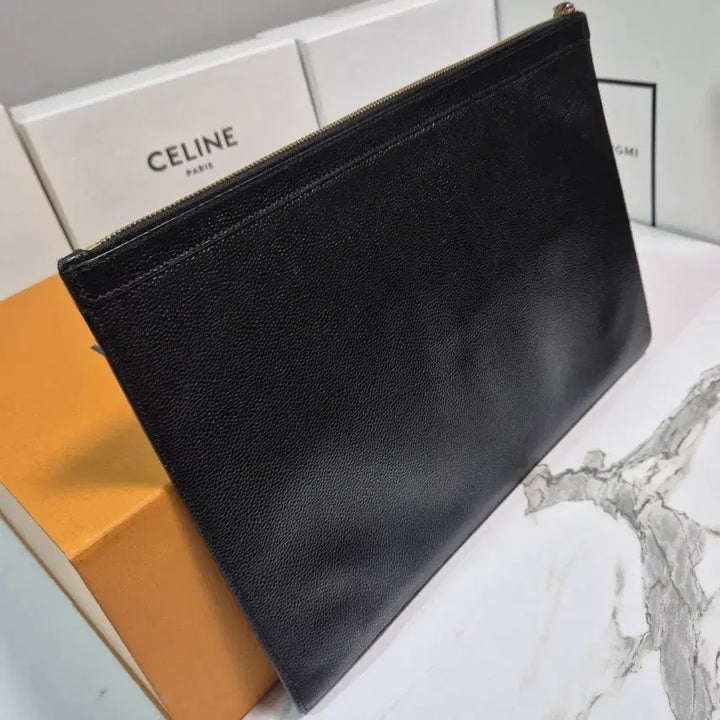 [BUNJANG] Thom Browne Pebble Grain Black Clutch Bag / (정품) 톰브라운 페블 그레인 블랙 클러치 백
